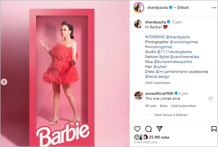 Shandy Aulia Manglingi Kala Cosplay Jadi Barbie, Celetukan Putri Anne Bak Wakili Netizen