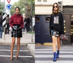 Hoodie dan Leather Skirt