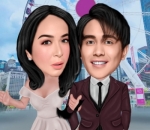 Sambut Kembalinya istri dengan karikatur imut