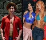Verrell Bramasta, Anya Geraldine dan Caitlin Halderman Cosplay 'One Piece'