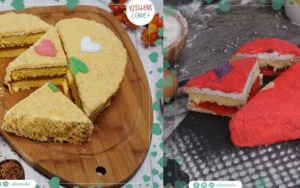 Vallens Cake dengan Bentuk Hati yang Menarik