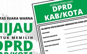 Surat Suara DPRD Kabupaten/Kota Berwarna Hijau