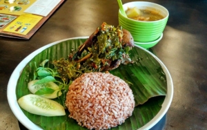 Nasi Merah dengan Berbagai Lauk Sehat