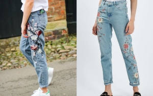  Penampilan Berwarna Dengan Celana Jeans Motif