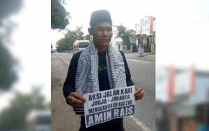 Pemuda Ini Jalan Kaki Dari Yogya ke Jakarta Gantikan Nazar Amien Rais Usai Jokowi Menang Pilpres