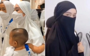 8 Potret Haru Lesti Kejora dan Baby L Umrah di Tanah Suci