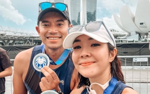 Sefrekuensi, Gisella Anastasia Pamer Momen Seru Lari Maraton Bareng Rino Soedarjo di Singapore