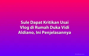 Sule Dapat Kritikan Usai Vlog di Rumah Duka Vidi Aldiano, Ini Penjelasannya