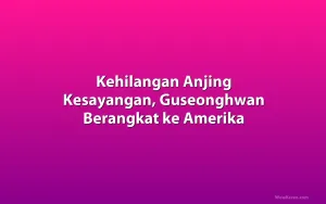 Kehilangan Anjing Kesayangan, Guseonghwan Berangkat ke Amerika