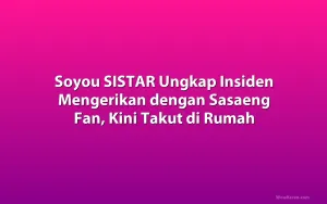 Soyou SISTAR Ungkap Insiden Mengerikan dengan Sasaeng Fan, Kini Takut di Rumah