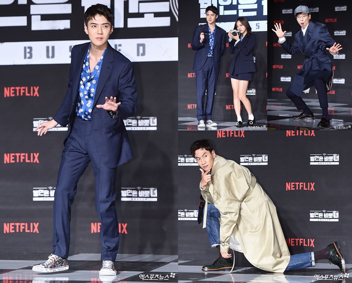Kocaknya Sehun - Lee Kwang Soo cs Bergaya Ala Detektif di Preskon \'Busted\'