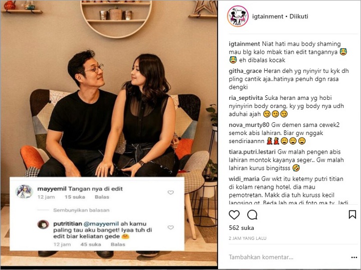 ters Ejek Bentuk Tubuhnya, Ini Jawaban Menohok Putri Titian
