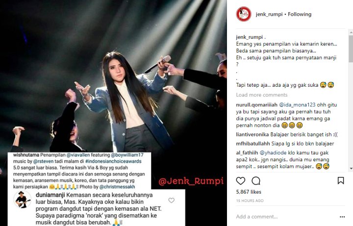 Via Vallen Tampil Meriah di ICA 5.0, Anji Saran NET. Buat Program Acara Dangdut