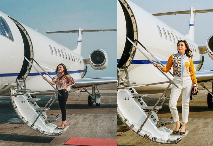 Pose Kembar Marsha Aruan dan Maia Estianty