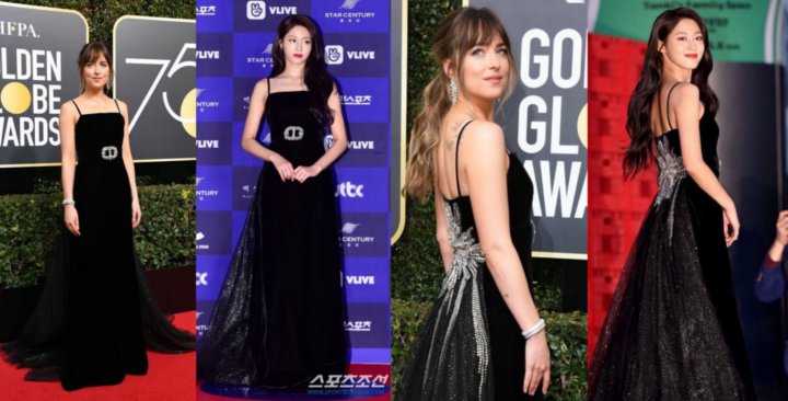 Seolhyun dan Dakota Johnson Menggunakan Gaun yang Sama