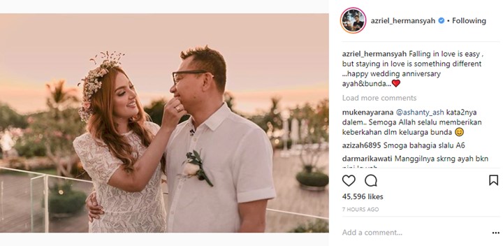 Pesan Haru Azriel di Anniversary Anang-Ashanty