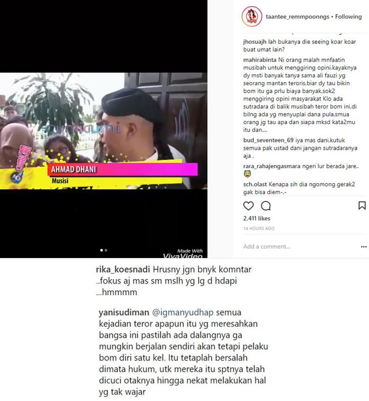 Reaksi Netter Soal Ahmad Dhani