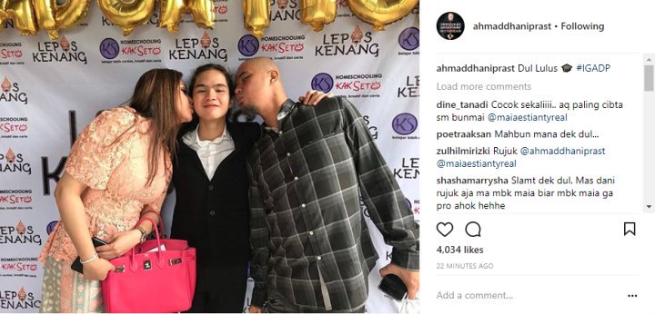 Ahmad Dhani Cium Pipi Dul Bareng Maia