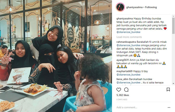 Ucapan Ultah Ghaniya untuk Ibunda
