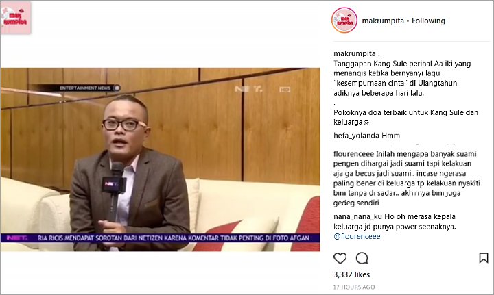 Reaksi Netter Soal Pernyataan Sule