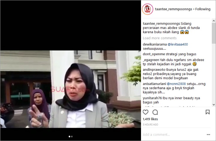 Sidang Cerai Abde Slank Ditunda Karena Buku Nikah Hilang, Begini Reaksi Netter