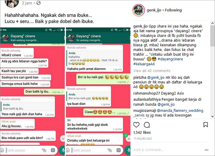 Percakapan Asisten Rumah Tangga Ashanty