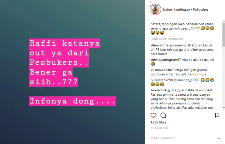 Heboh Rumor Raffi Ahmad Keluar \'Pesbukers\', Fans Ayu Ting Ting Malah Bahagia