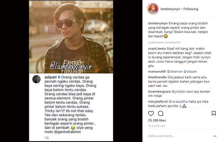Adipati Dolken Sindir Iqbaal Ramadhan