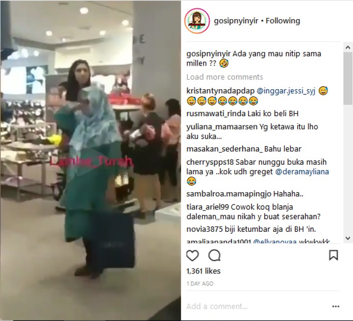 Millendaru Kepergok Asyik Belanja Pakaian Dalam Wanita, Begini Reaksi Kocak Netter