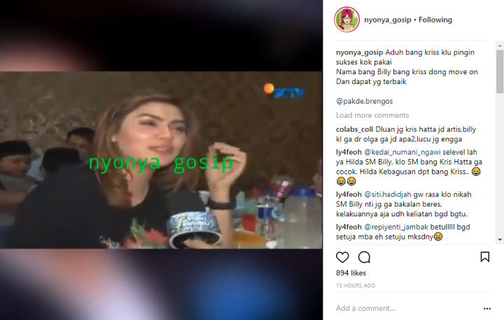 Sindir Kriss Hatta Dompleng Nama Billy Syahputra, Hilda Vitria Dicibir Sombong