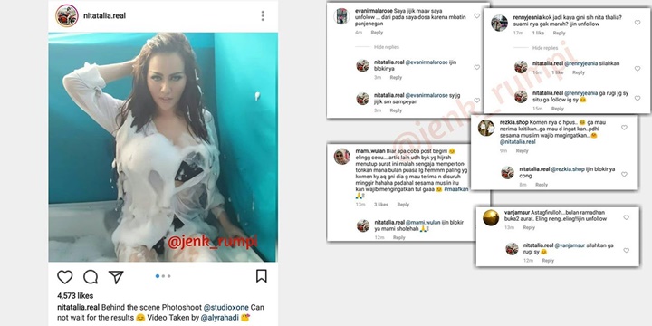 Komentar netter dan balasan Nita Thalia