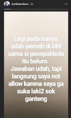 Kartika Berliana Ngaku Dapat Pesan Mesum