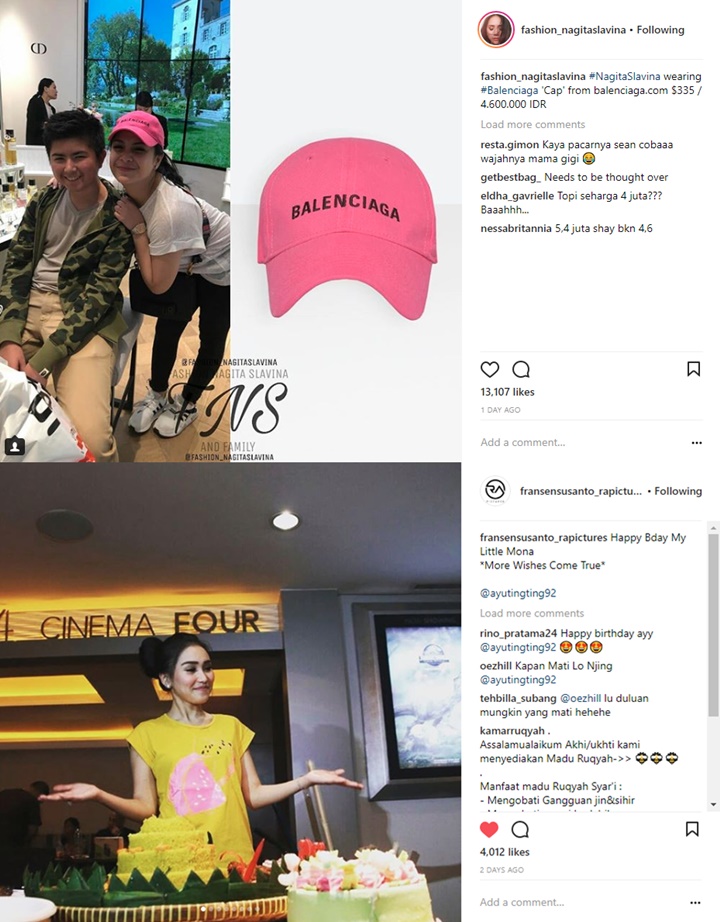 Nagita Dipuji Imut Pakai Topi Pink
