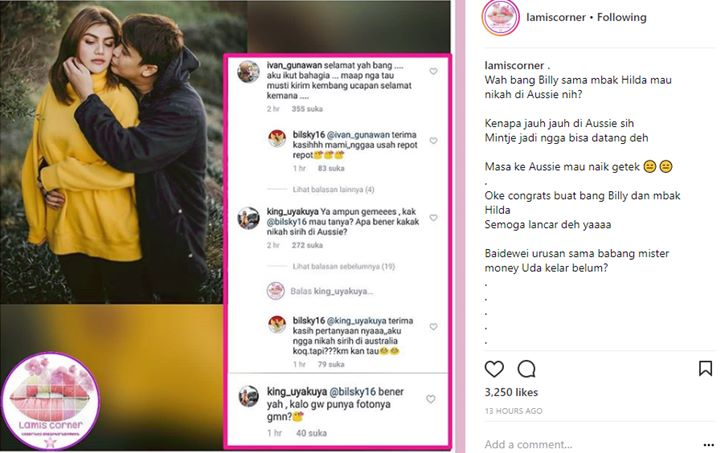 Uya Kuya Sebut Billy dan Hilda Telah Menikah Siri di Australia