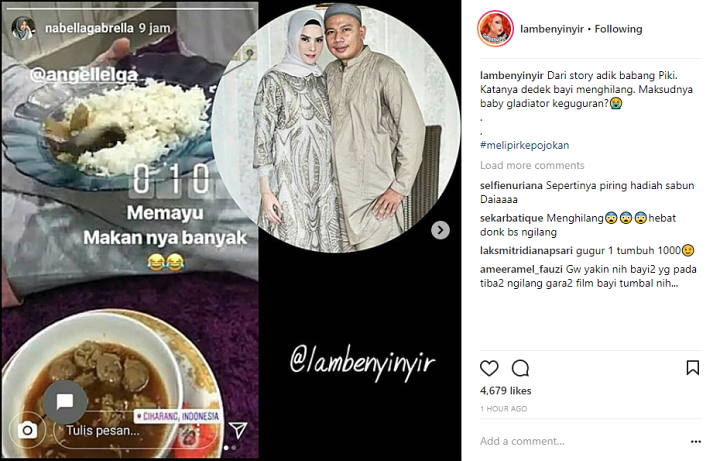 Adik Ipar Bilang Begini di Instagram Story, Angel Lelga Beneran Keguguran?
