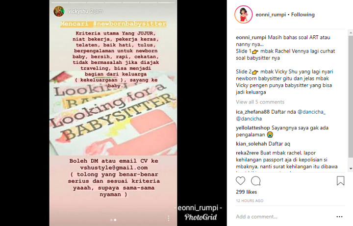 Vicky Shu Cari Babysitter