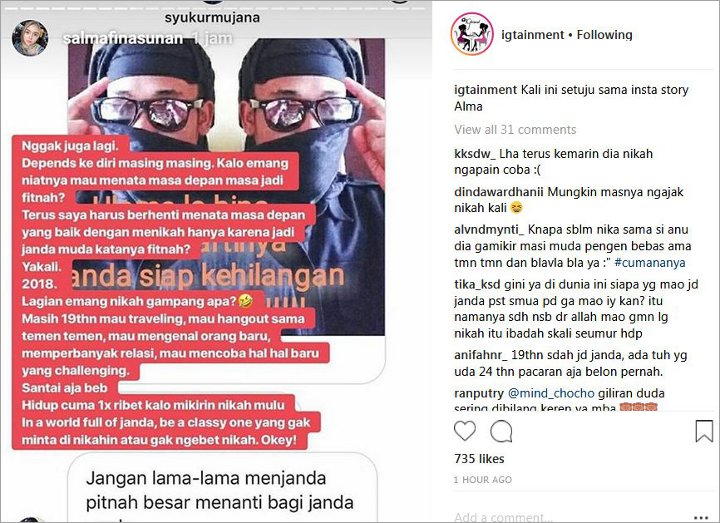 Tanggapan Salmafina Soal Menjanda di Usia Muda