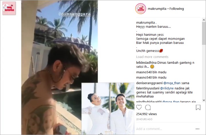 Nadine Chandrawinata Unggah Video Bulan Madu, Tato Dimas Anggara Jadi Sorotan