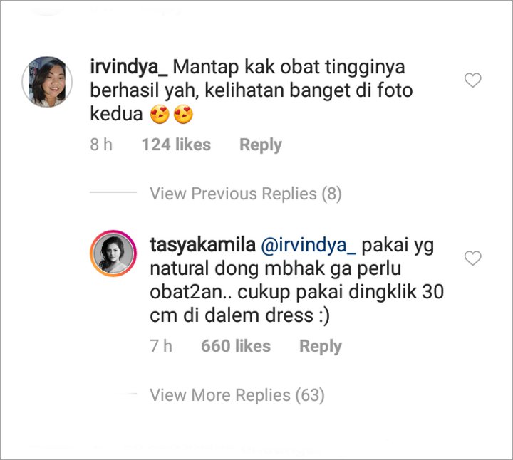 Komentar Tasya Kamila Soal Tinggi Badan