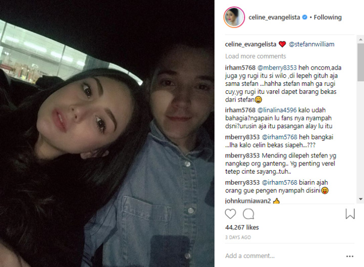 Foto Mesra Celine Evangelista dan Stefan William