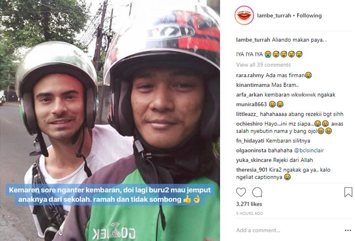 Ashraf Sinclair Disebut Sebagai Kembaran Pengemudi Ojek Online