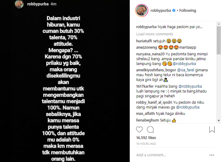 Postingan Robby Purba