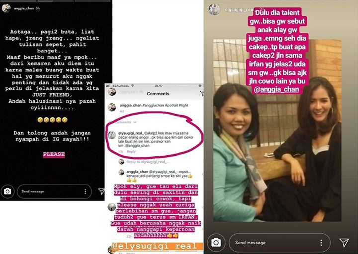 Insta Story Ely Sugigi dan Anggia