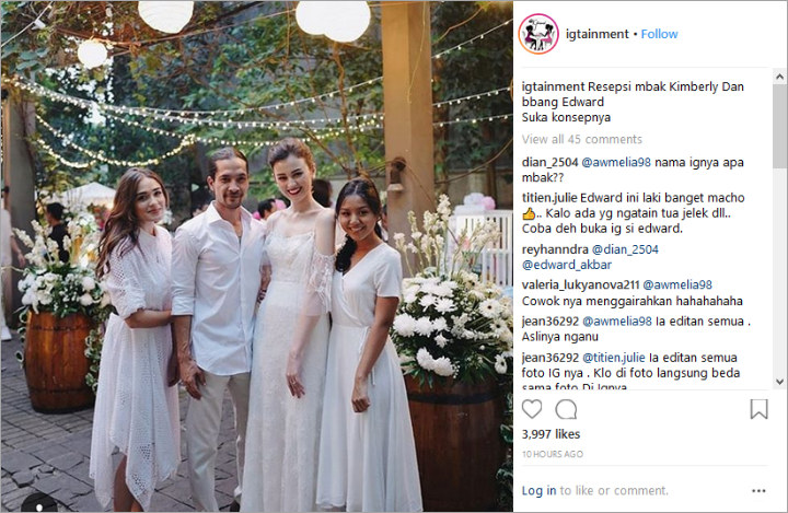 Serba Simpel, Resepsi Pernikahan Kimberly Ryder-Edward Akbar Banjir Pujian