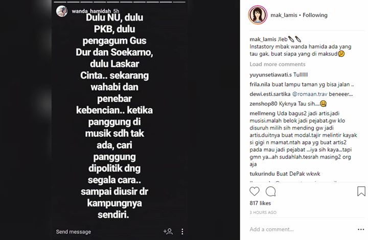 Wanda Hamidah Sindir Ahmad Dhani, Netter Turut Tambahkan Cibiran untuk Eks Suami Maia Estianty