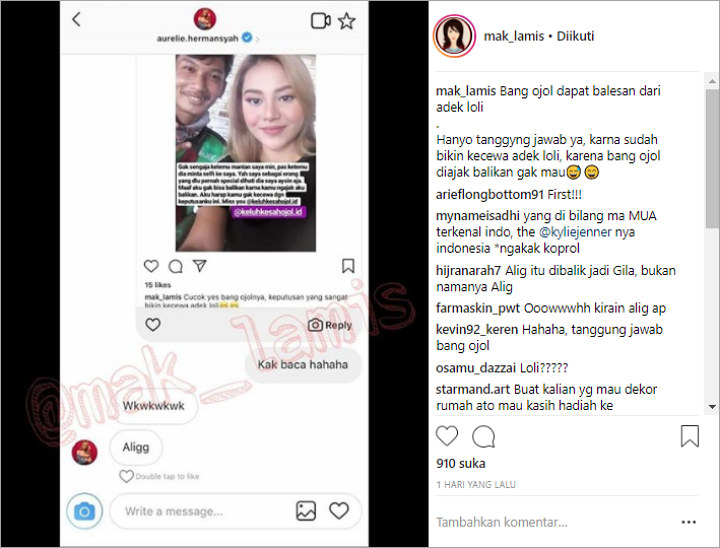 Jadi Bahan Bercandaan Driver Ojek Online, Reaksi Ramah Aurel Bikin Ashanty Dipuji