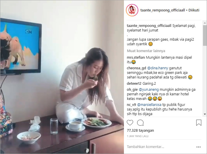 Akun Gosip Unggah Video Via Vallen Makan di Atas Bufet, Netter Tanggapi Kalem
