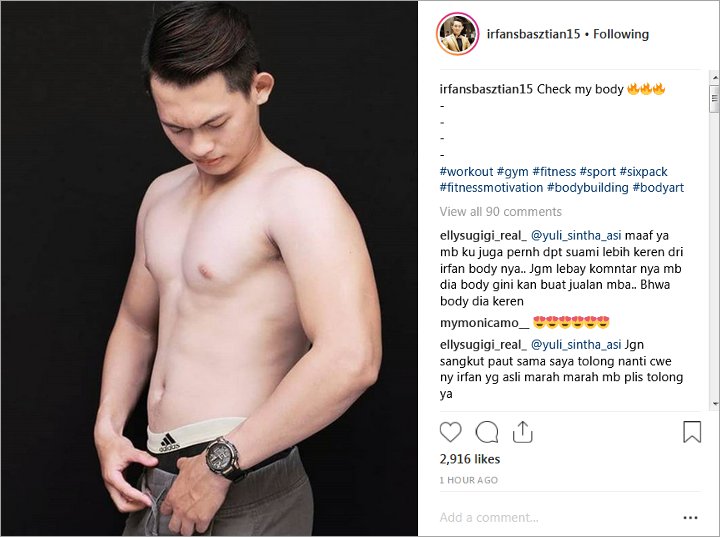 Irfan Sbaztian Pamer Badan Atletis, Ely Sugigi Ungkap Bukan Kekasih Sebenarnya