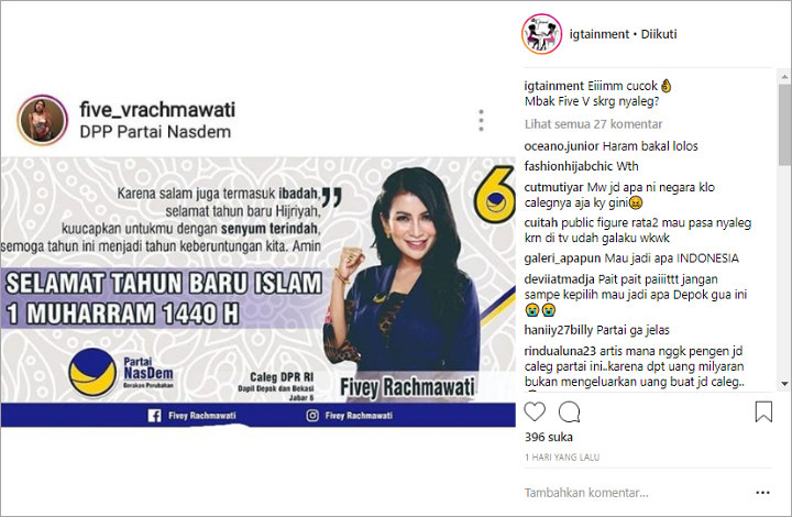 Maju Jadi Caleg di Pemilu 2019, Netter Ragukan Kulitas Artis Seksi Five Vi