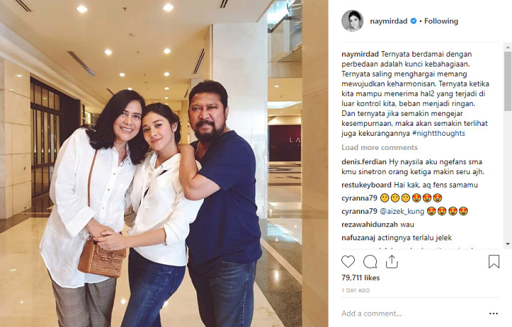 Naysila Mirdad Unggah Foto Ortu